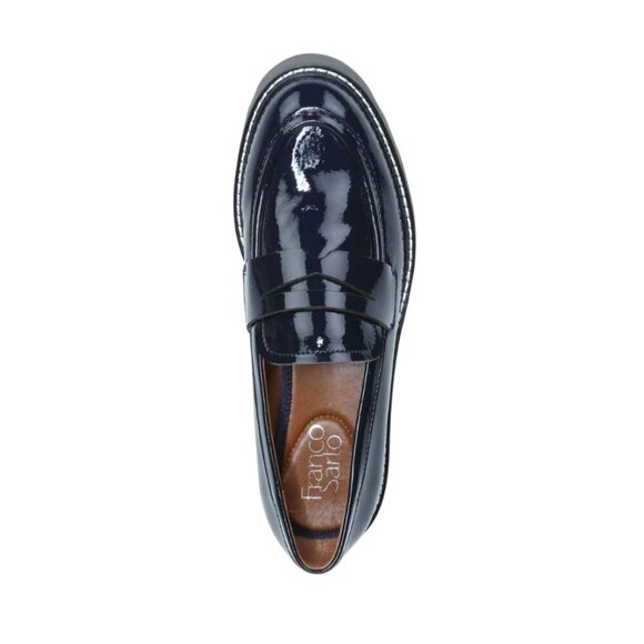 FRANCO SARTO Balin Lug Sole Loafers MIDNIGHT FAUX PATENT - Picture 10 of 10